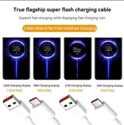 Original Usb Type C Cable 120W 90W 67W Turbo Fast Charger Mi 15 14 13 12 T Pro 11 Ultra Poco X6 X7 Redmi Note Blackshark