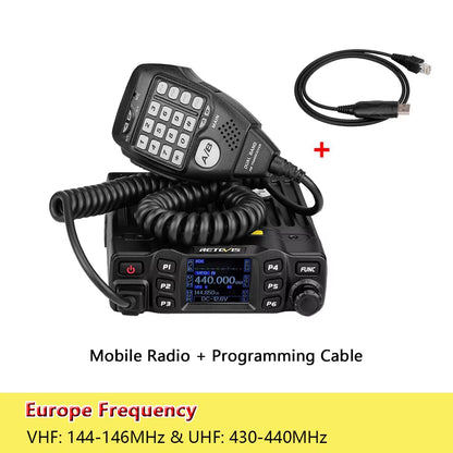 RT95 Mobile Ham Radio Two-Way Car Radio VHF UHF Dual Band Mobile Radio Station Transceiver Base Station for Camping