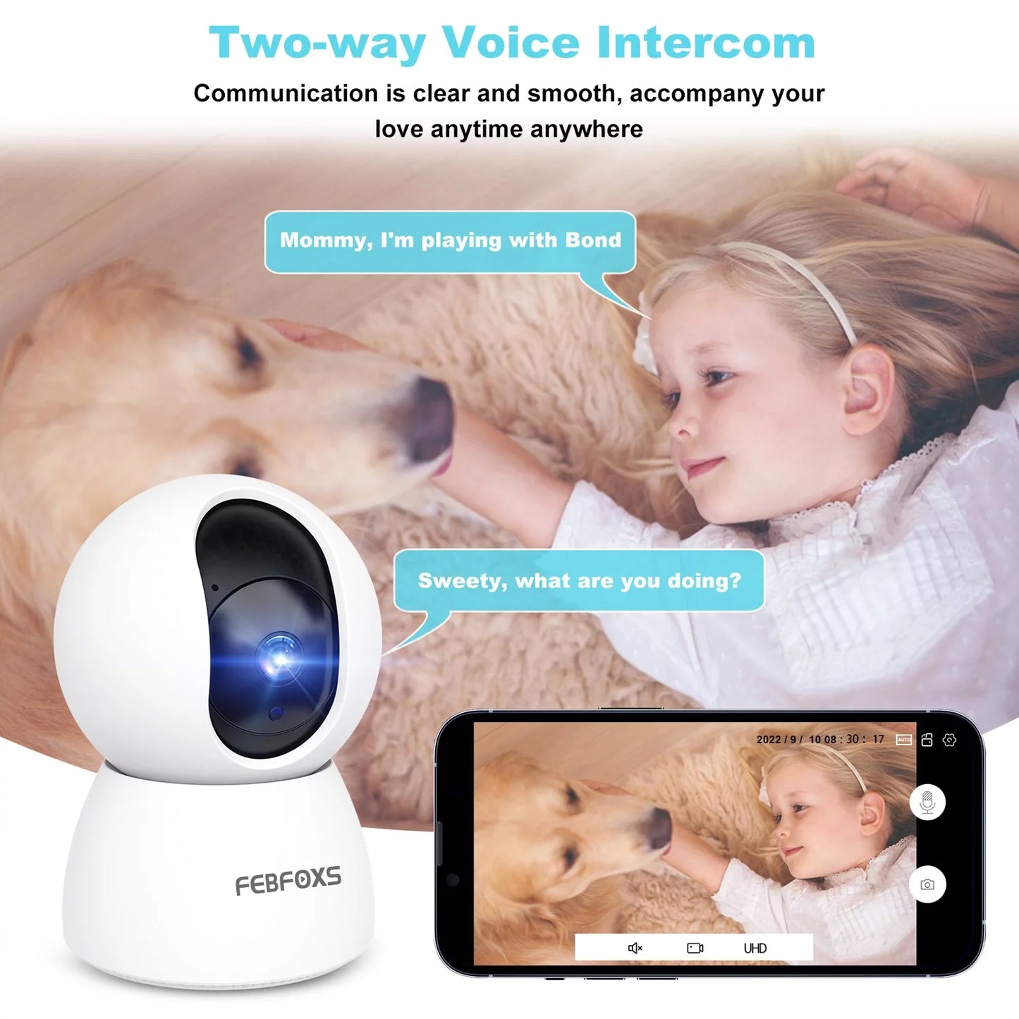 2K Baby Monitor Indoor Security Camera for Home Security