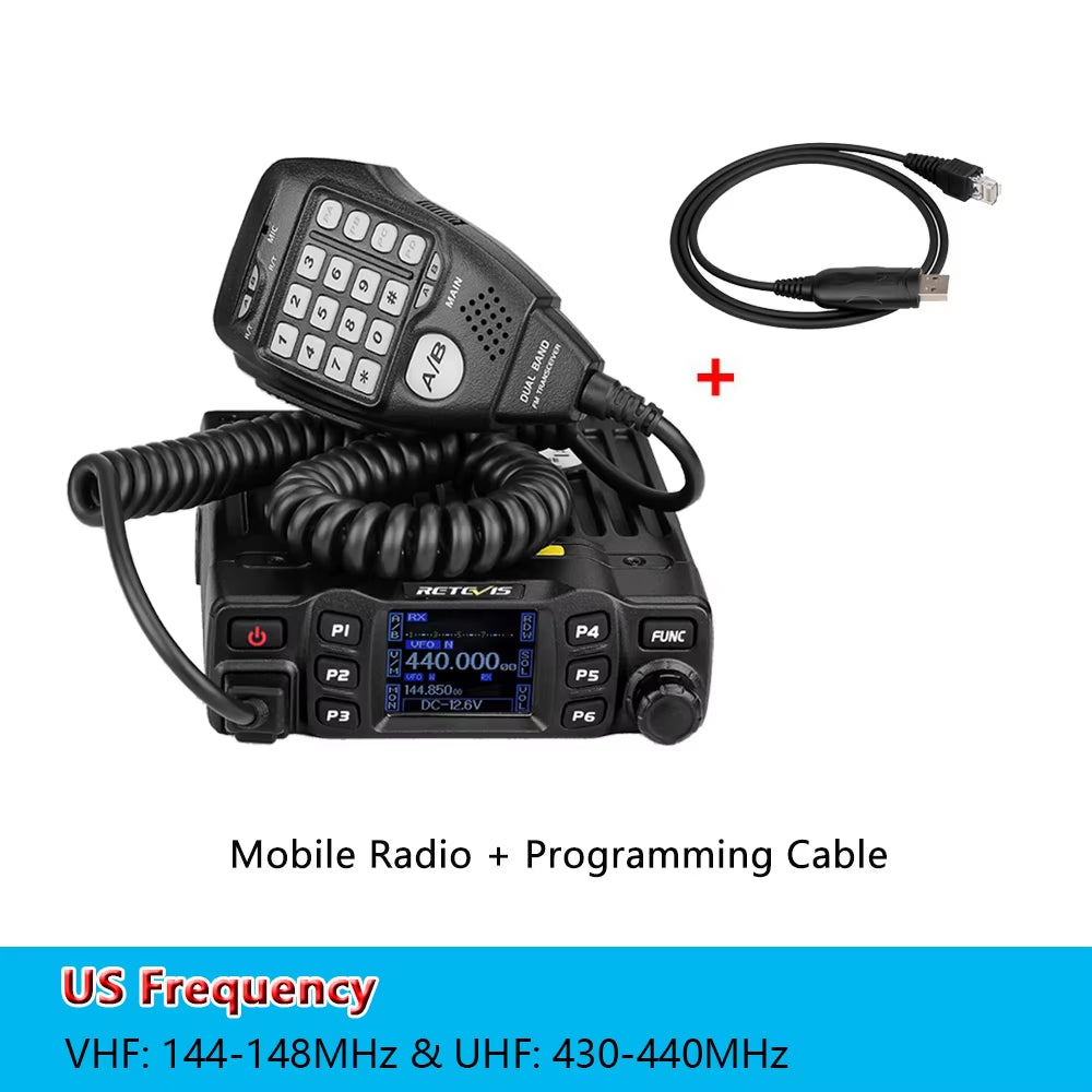 RT95 Mobile Ham Radio Two-Way Car Radio VHF UHF Dual Band Mobile Radio Station Transceiver Base Station for Camping